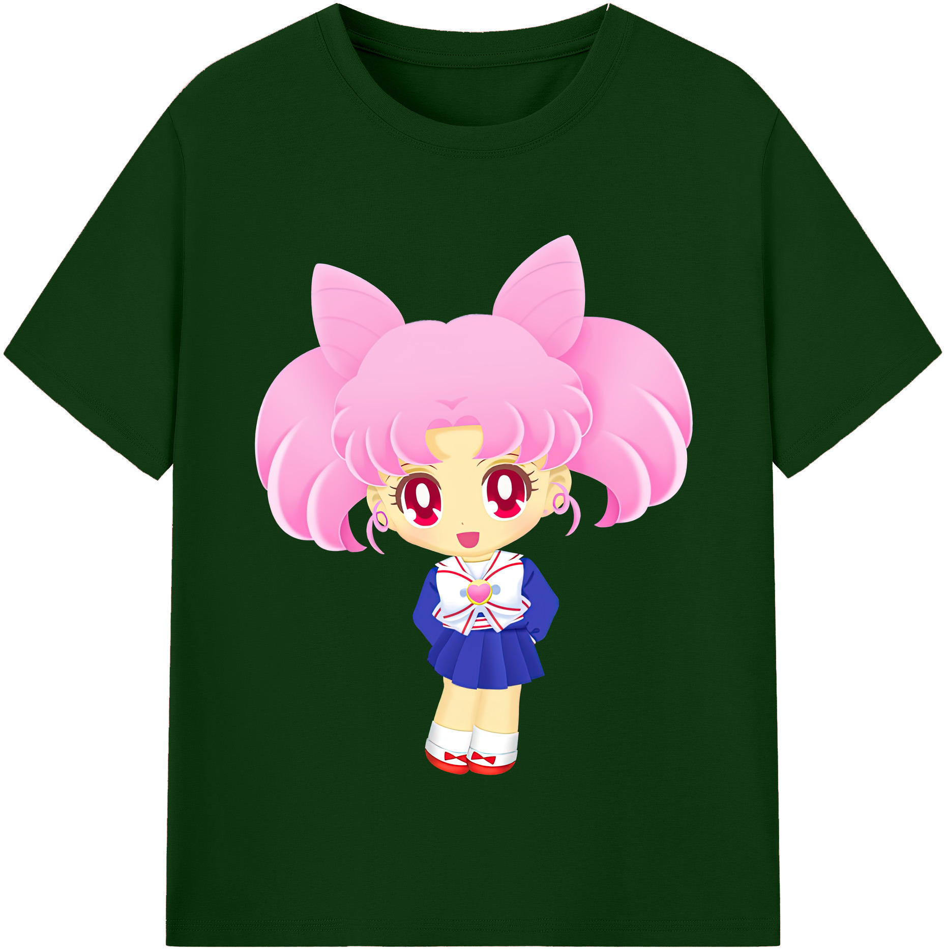 （画像用） 美少女戦士セーラームーン ちびうさ Sailor Moon Chibiusa Tsukino Usagi Small Lady Serenity 綿100％半袖Tシャツ（フロントプリント）